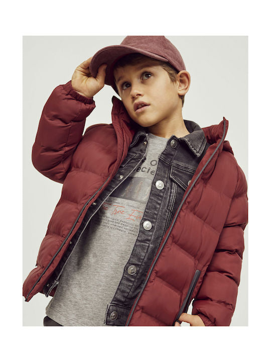 Chaqueta acolchada vinotinto niño