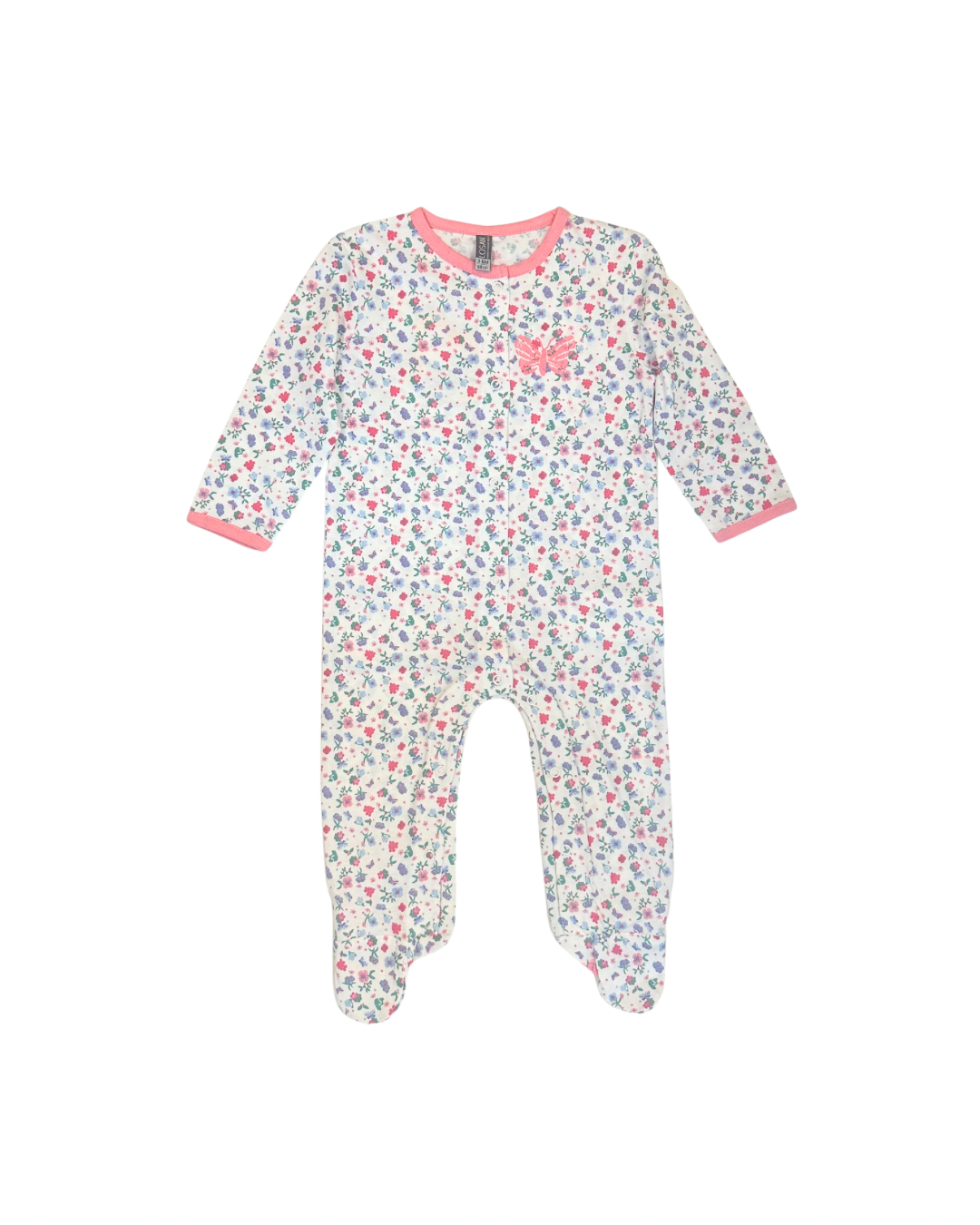 Pijama algodón flores bebé