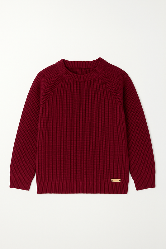 Saco tejido de punto niño cuello redondo